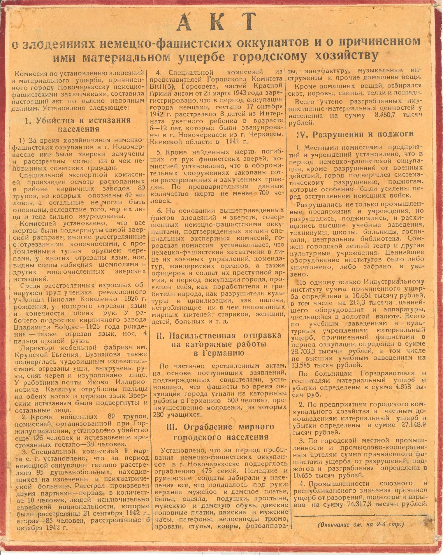 25 июля 1942г. Новочеркасск был оккупирован немецко-фашистскими захватчиками.